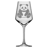eXODA Weinglas Panda niedlich stilvolles Trinkglas für Weinliebhaber 350 ml