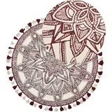 Beliani Teppich OLTU Rot, ø 120 cm, Mandala-Muster