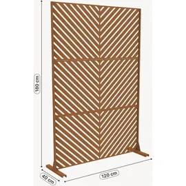 casa.pro Trennwand Kekan verzinkter Stahl 180x120 cm Braun [casa.pro]