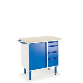 ROLLCART Werkbank (B x T) 600mm x 1000mm Enzian-Blau