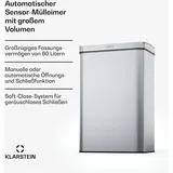 Klarstein Mülleimer 60 l Silber