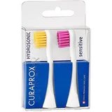Curaprox Hydrosonic Sensitive Bürstenköpfe für Schallzahnbürste, Duo-Pack, gelb/pink