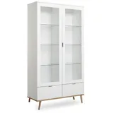 Finori Vitrine 100 x 186 x 40 cm Weiß