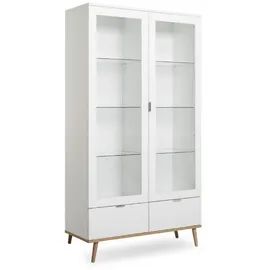 Finori Vitrine 100 x 186 x 40 cm Weiß