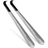 ZOMAKE Schuhlöffel Schuhlöffel Metall Lang 2er Set - Langer Schuhanzieher Edelstahl Shoe