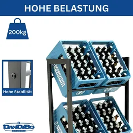 DanDiBo Ambiente Getränkekistenregal 6 Kisten 71 x 31 x 141 cm Schwarz