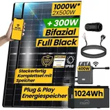 epp.solar 1000W Balkonkraftwerk mit Speicher Komplettset 400W TSOL-MS400 Wechselrichter | TSUN DCU1000 Solarspeicher PV Anlage