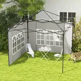 2er Set Seitenwände Für Pavillon 3x3 3x6 Wasserdicht Seitenteile Mit Fenster Weiß