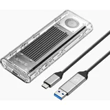 ORICO TCM2-G20 M.2 NVME USB-C 3.2 20Gb/s Festplattenlaufwerk - Silber/Transparent