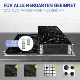 Wenko Herdabdeckplatte Universal 2er Set Terrazzo schwarz