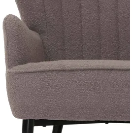 Mendler Lounge-Sessel HWC-K37 Bouclé 75 x 80 x 75 cm hellgrau mit Kissen