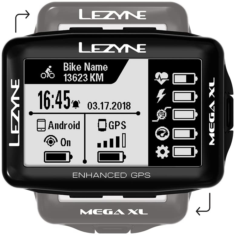 Lezyne Computer Mega XL Fahrrad GPS-gerät, schwarz, One Size