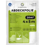 Garronda Abdeckfolie 4x5 m transparent HDPE Malerfolie für Renovierung Staubschutzfolie Umzug, Abdeckplane Baufolie für Möbel- & Bodenschutz, Folie reißfest GD-0166