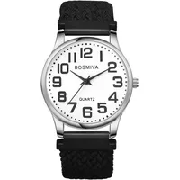 Lancardo Uhren Damen Elastische Geflochtene: Großes Zifferblatt Analoge Damenuhren mit Arabische Ziffernskala Klar Leicht Ablesbar Armbanduhren mit Stretchband Geschenke für Mädchen Jungen Schwarz