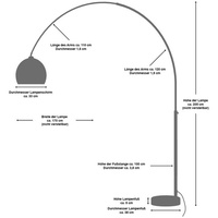 SalesFever Bogenlampe »Frieso«, 1 flammig-flammig, Dimmschalter, echter Marmorfuß