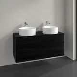 Villeroy & Boch Collaro Waschtischunterschrank C044B0AB 120x54,8x50cm, für 2 Waschtische, LED-Beleuchtung 8,8W, black oak