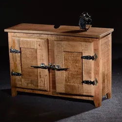 Waschtischunterschrank in Naturfarben Shabby Chic