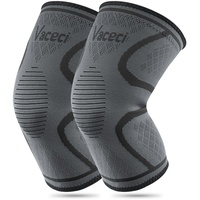 Vaceci Kniebandage, Damen und Herren, Knie-Kompressionsmanschette, Unterstützung für Arthritis-Schmerzlinderung, Fitness, Gewichtheben, Wandern, Laufen, Spazierengehen, Sport [1 Paar] (XXXL, Black)