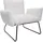 Mendler Lounge-Sessel HWC-K34 Bouclé 87 x 79 x 70 cm Weiß mit Rollen