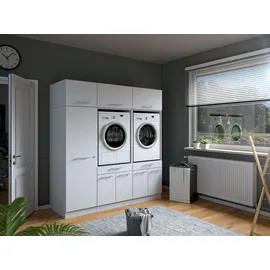 laundreezy Mehrzweckschrank-Set 186 x 200 x 68 cm Weiß