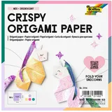 Folia Irisierendes Papier 75g/m2, 14x14cm, 50 Blatt, 2 Prägungen farbig sortiert
