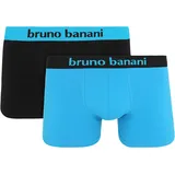 bruno banani Herren Boxershorts, Vorteilspack - Flowing Baumwolle Blau L