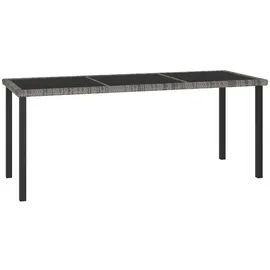 vidaXL Garten-Esstisch Grau 180x70x73 cm Poly Rattan