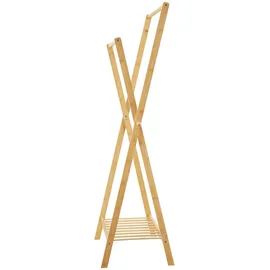 [en.casa] Garderobenständer Keitele 150 x 60 x 42 cm Bambus Beige