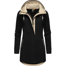 Ragwear Damen warme Teddyjacke lang Fleecemantel mit Kapuze Letti Teddy-Fleece YOUMODO Black Gr. 5XL - 5XL