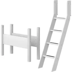 Flexa White Umbau-Set Schrägleiter und Pfosten für mittelhohes Bett