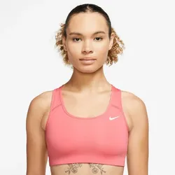 NIKE Damen Sport-BH Swoosh, SEA CORAL/WHITE, S