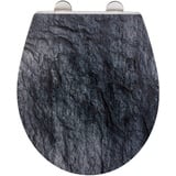 Wenko WC-Sitz mit Absenkautomatik Slate Rock schwarz