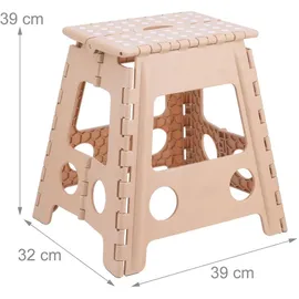 Relaxdays Klapphocker faltbar Beige