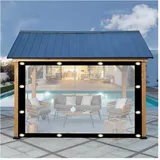 KFDDO Carport Seitenwand Plane Außenvorhänge Transparent 0,14mm Kälte- und Hochtemperaturbeständigkeit Einfache Installation Transparente Gartenabdeckung(2x4m(6.56x13.12ft))