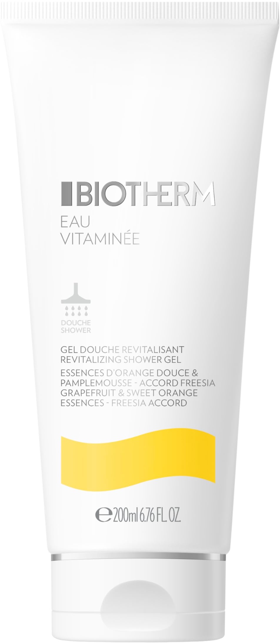 BIOTHERM Eau Vitaminee Shower Gel, erfrischendes Duschgel für Damen, belebende Duschcreme, für ein geschmeidiges Hautgefühl und hydratisierte Haut, 200 ml