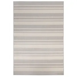 Steffensmeier Outdoorteppich, Grau, Textil, Gestreift, Rechteckig, 133x190 cm wasserabweisend, Teppiche & Böden, Teppiche, Outdoorteppiche