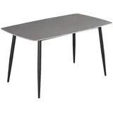 Sam Esstisch Keramik grau 140 x 80 Vierfuß-Gestell schwarz MILANO - Grau