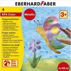 FABER 578802 Fingerfarbe 100 ml 4er Schachtel metallic