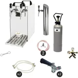 ich-zapfe Kontakt40 2-leitig Trockenkühler, Durchlaufkühler 50 Liter/h, inkl. Schanksäule, 5L Adapter,Dreikant,Untertheke