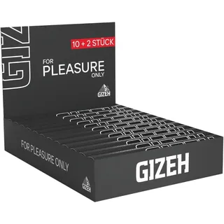 GIZEH BLACK King Size Slim + Tips - Blättchen zum Drehen - Packung mit Magnetverschluss, recyclebar – 10+2 Gratis Heftchen á 34 Premium Rolling Paper (14 g/m2) + 34 Tips