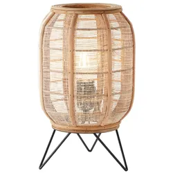 BRILLIANT Lampe, Tanah Tischleuchte schwarz/natur, 1x A60, E27, 42W, Mit Schnurzwischenschalter
