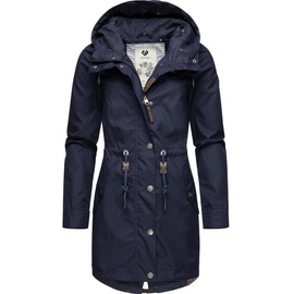 Ragwear Parka Canny stylische Übergangsjacke mit großer Kapuze blau S (36)