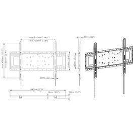 Vision VFM-W6X4 - fixe Wandhalterung - 37-85 Zoll, VESA 600x400mm, bis max. 100k...