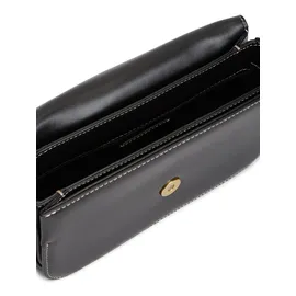 Tommy Hilfiger TH Script Flap Crossover Umhängetasche Leder Black