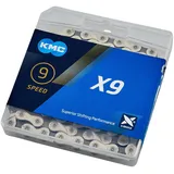 KMC X9 9 Speed Kette, Silber/Grau, 122 Glieder