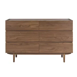 miliboo Kommode mit 6 Schubladen 120 cm Braun