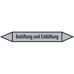 Rohrleitungskennzeichen Belüftung und Entlüftung - 100x15 mm Folie selbstklebend