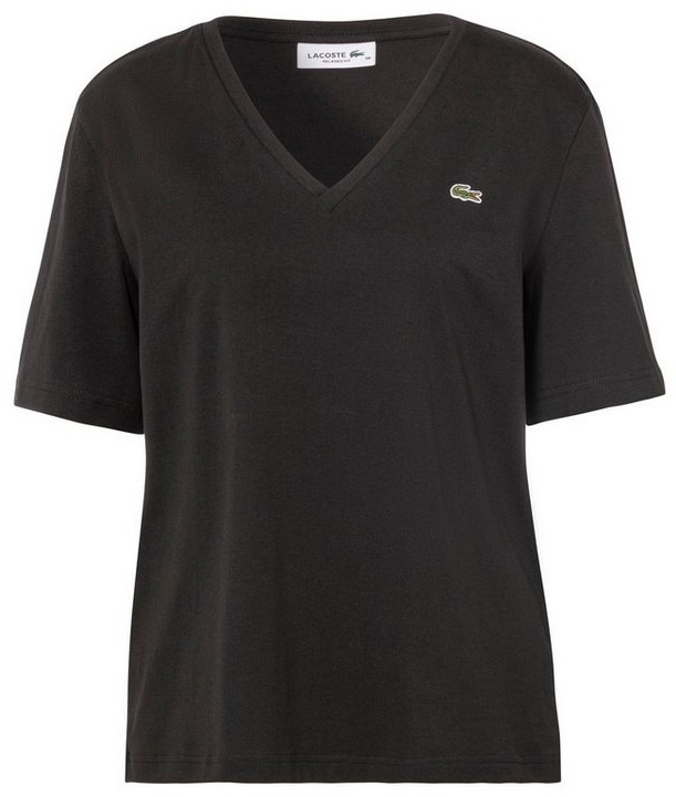 Lacoste T-Shirt mit Lacoste Logo auf der Brust schwarz 42