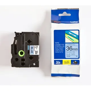 Brother TZe-561 laminiert schwarz auf blau 3,6cm x 8m
