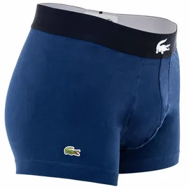 Lacoste Herren Boxershorts, 3er Pack - Trunks, Big Croc Print, Cotton Stretch Dunkelblau/Grau M